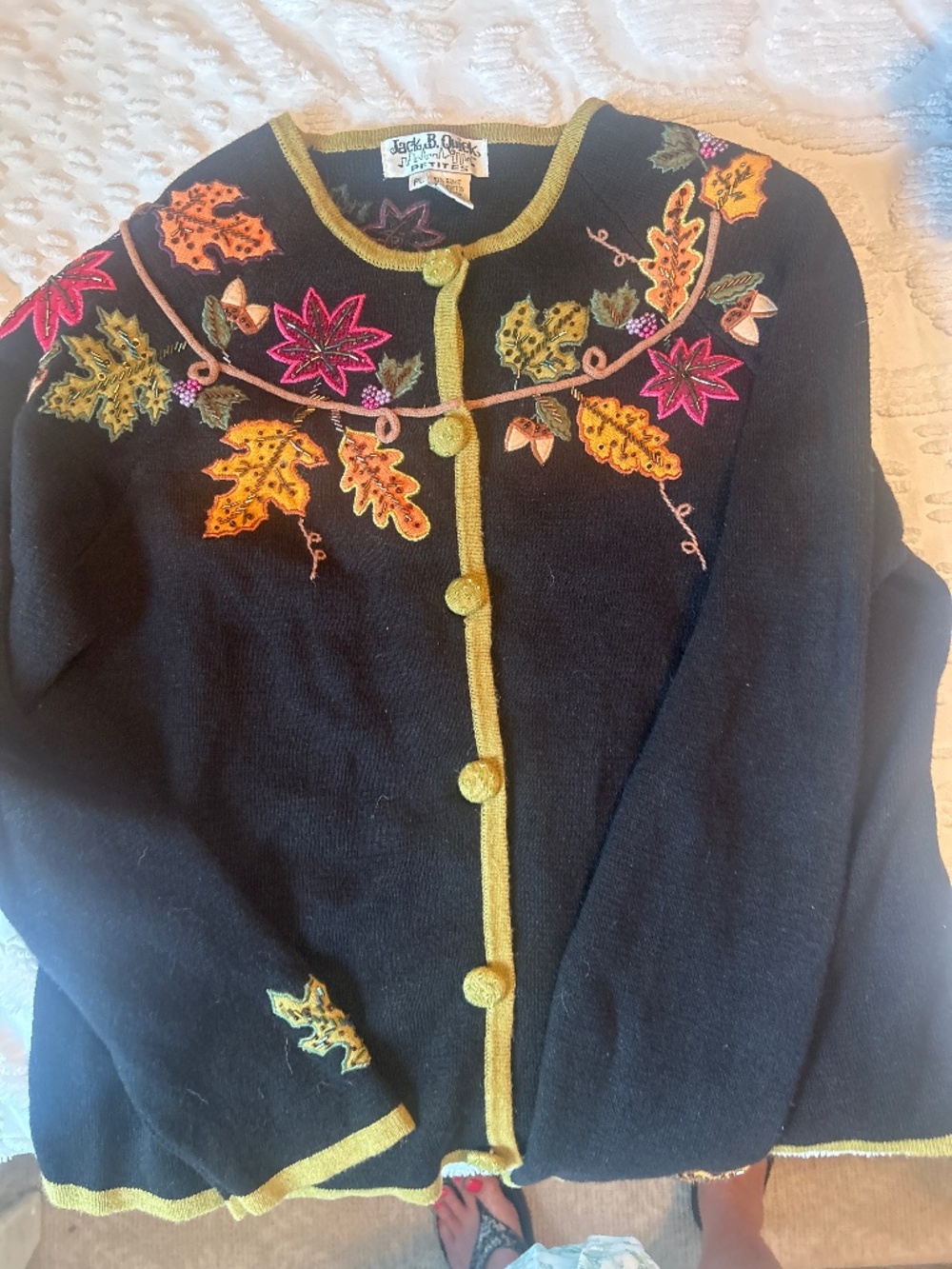 Jack B. Quick  VINTAGE LEAF CARDIGAN pL